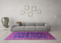 Machine Washable Oriental Purple Industrial Rug, wshurb2370pur