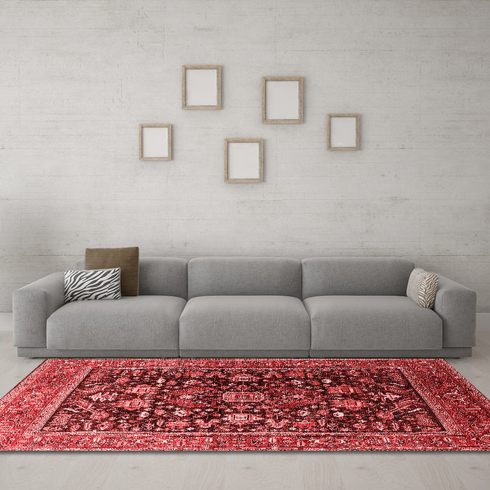 Industrial Red Washable Rugs