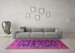 Machine Washable Oriental Pink Industrial Rug in a Living Room, wshurb2370pnk