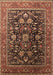 Machine Washable Oriental Brown Industrial Rug, wshurb2370brn