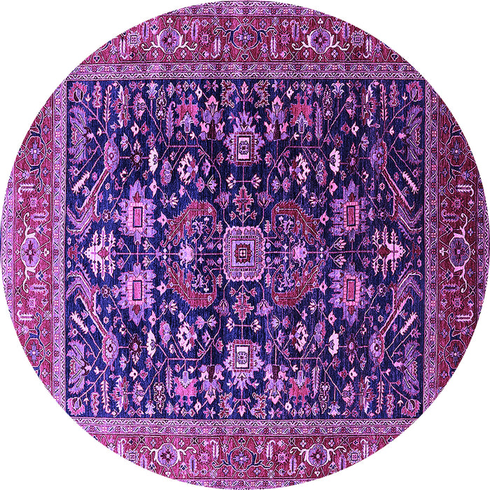 Round Oriental Purple Industrial Rug, urb2370pur