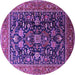 Round Oriental Purple Industrial Rug, urb2370pur