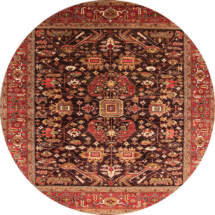 Round Oriental Orange Industrial Rug, urb2370org