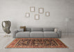 Machine Washable Oriental Brown Industrial Rug in a Living Room,, wshurb2370brn