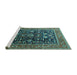 Sideview of Machine Washable Oriental Turquoise Industrial Area Rugs, wshurb2370turq