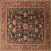 Square Oriental Brown Industrial Rug, urb2370brn