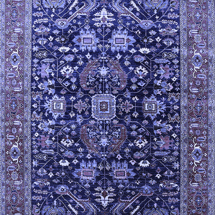 Machine Washable Oriental Blue Industrial Rug, wshurb2370blu