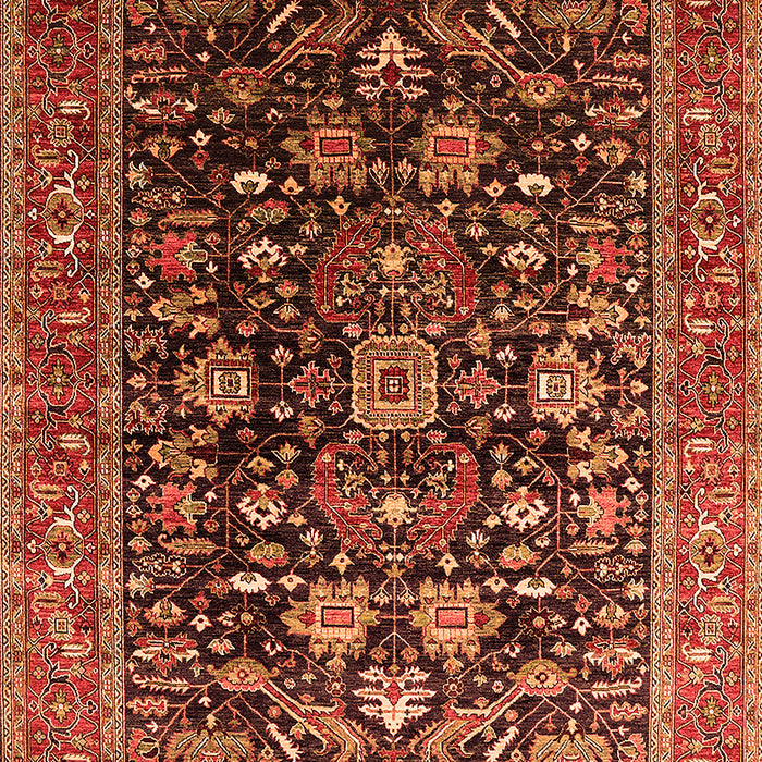 Machine Washable Oriental Orange Industrial Area Rugs, wshurb2370org