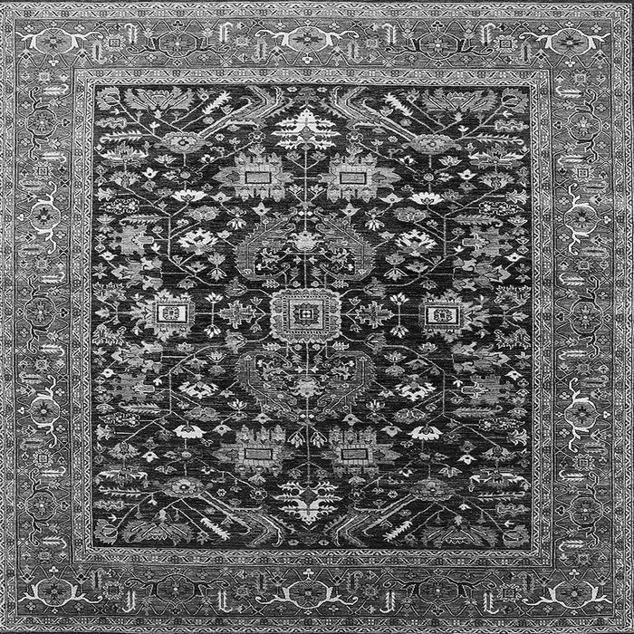 Square Machine Washable Oriental Gray Industrial Rug, wshurb2370gry