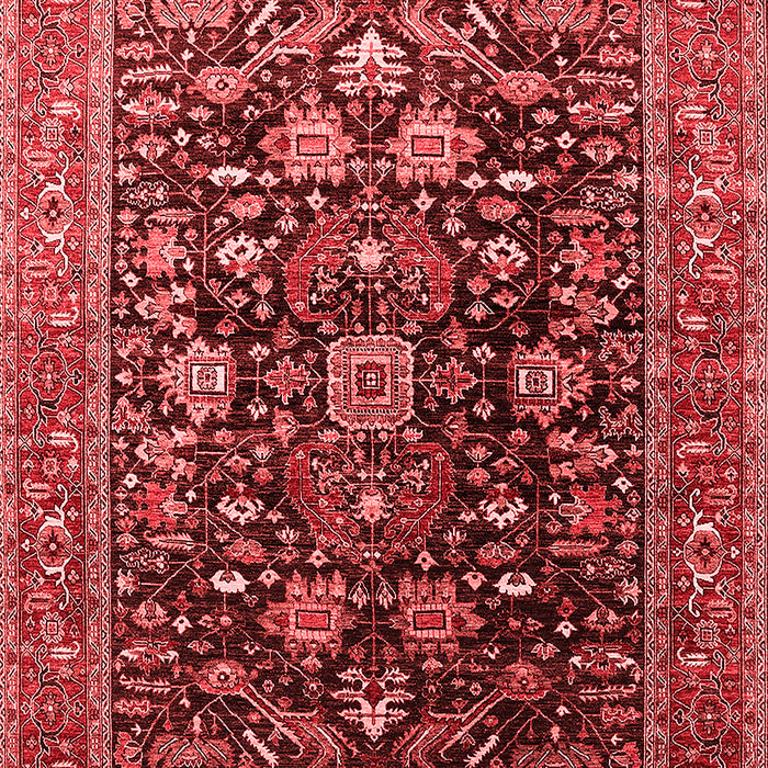 Machine Washable Oriental Red Industrial Rug, wshurb2370red