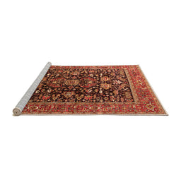 Sideview of Machine Washable Oriental Orange Industrial Area Rugs, wshurb2370org