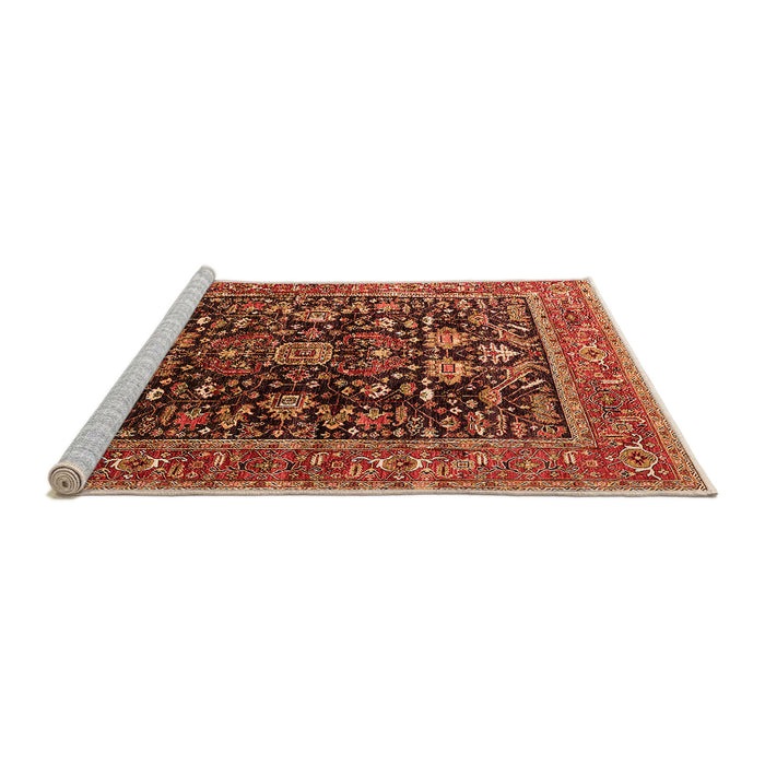 Sideview of Machine Washable Oriental Orange Industrial Area Rugs, wshurb2370org