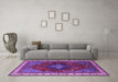 Machine Washable Persian Purple Traditional Area Rugs in a Living Room, wshurb2371pur