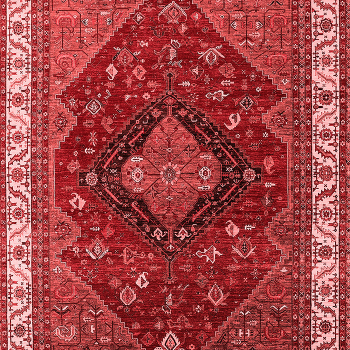 Machine Washable Persian Red Traditional Rug, wshurb2371red