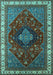 Machine Washable Persian Turquoise Traditional Area Rugs, wshurb2371turq