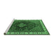 Sideview of Machine Washable Persian Emerald Green Traditional Area Rugs, wshurb2371emgrn