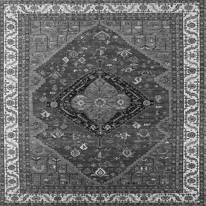 Square Persian Gray Traditional Rug, urb2371gry