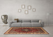 Machine Washable Persian Brown Traditional Rug in a Living Room,, wshurb2371brn