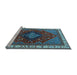 Sideview of Machine Washable Persian Light Blue Traditional Rug, wshurb2371lblu