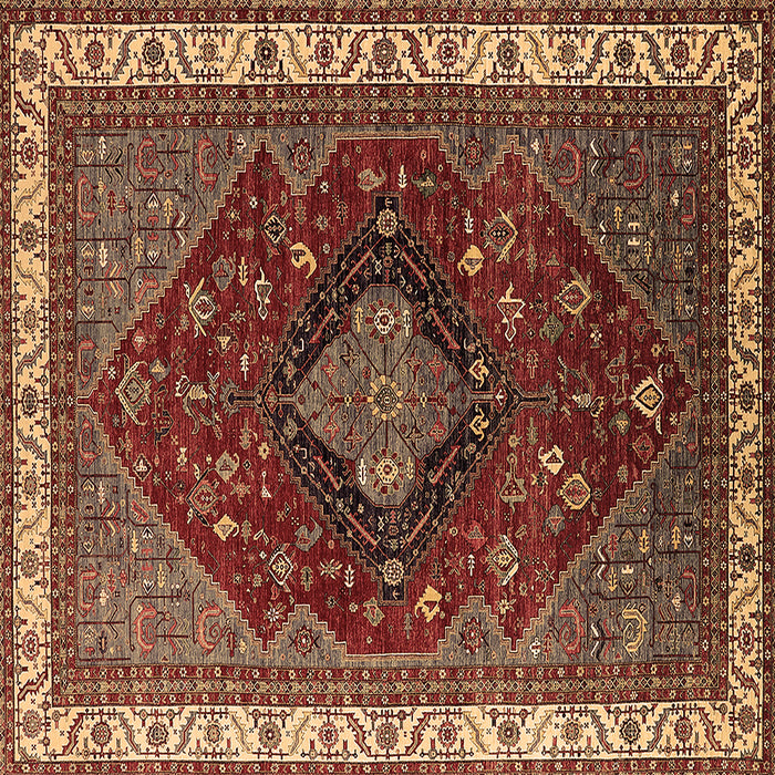 Square Persian Brown Traditional Rug, urb2371brn