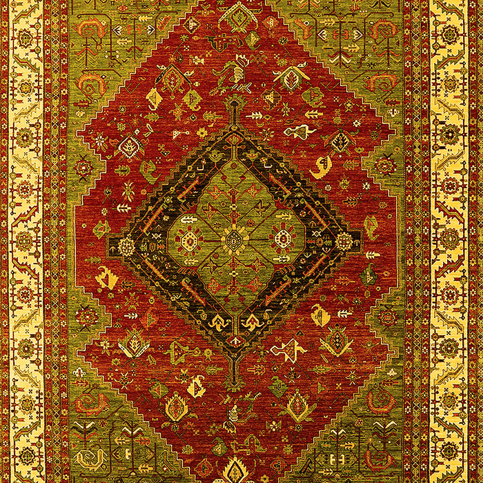 Machine Washable Persian Yellow Traditional Rug, wshurb2371yw