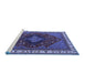 Sideview of Machine Washable Persian Blue Traditional Rug, wshurb2371blu