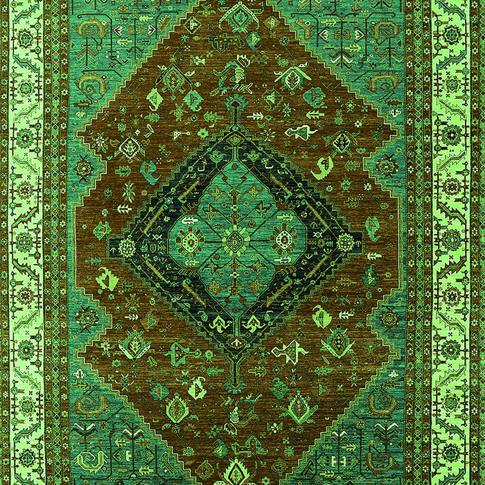 Machine Washable Persian Green Traditional Area Rugs, wshurb2371grn