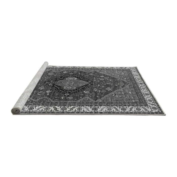 Sideview of Machine Washable Persian Gray Traditional Rug, wshurb2371gry