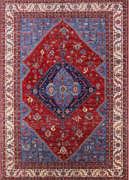 Mid-Century Modern Rosy Brown Pink Persian Rug, urb2371