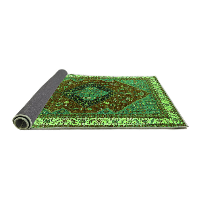 Sideview of Persian Green Traditional Rug, urb2371grn