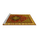 Sideview of Machine Washable Persian Yellow Traditional Rug, wshurb2371yw