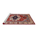 Sideview of Machine Washable Industrial Modern Tomato Red Rug, wshurb2372