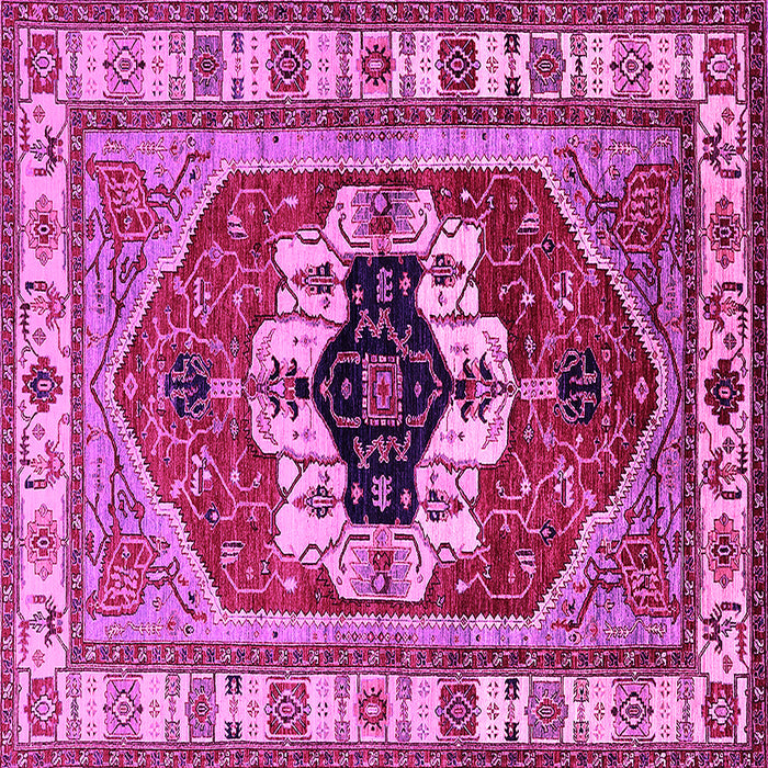 Square Machine Washable Persian Pink Traditional Rug, wshurb2372pnk
