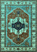 Machine Washable Persian Turquoise Traditional Area Rugs, wshurb2372turq