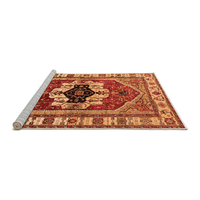 Sideview of Machine Washable Persian Orange Traditional Area Rugs, wshurb2372org