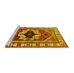 Sideview of Machine Washable Persian Yellow Traditional Rug, wshurb2372yw