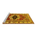 Sideview of Machine Washable Persian Yellow Traditional Rug, wshurb2372yw