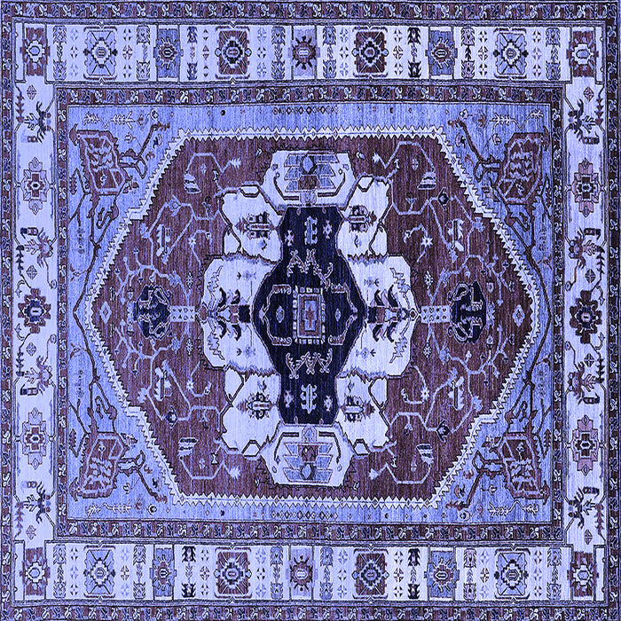 Square Persian Blue Traditional Rug, urb2372blu