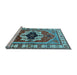 Sideview of Machine Washable Persian Light Blue Traditional Rug, wshurb2372lblu