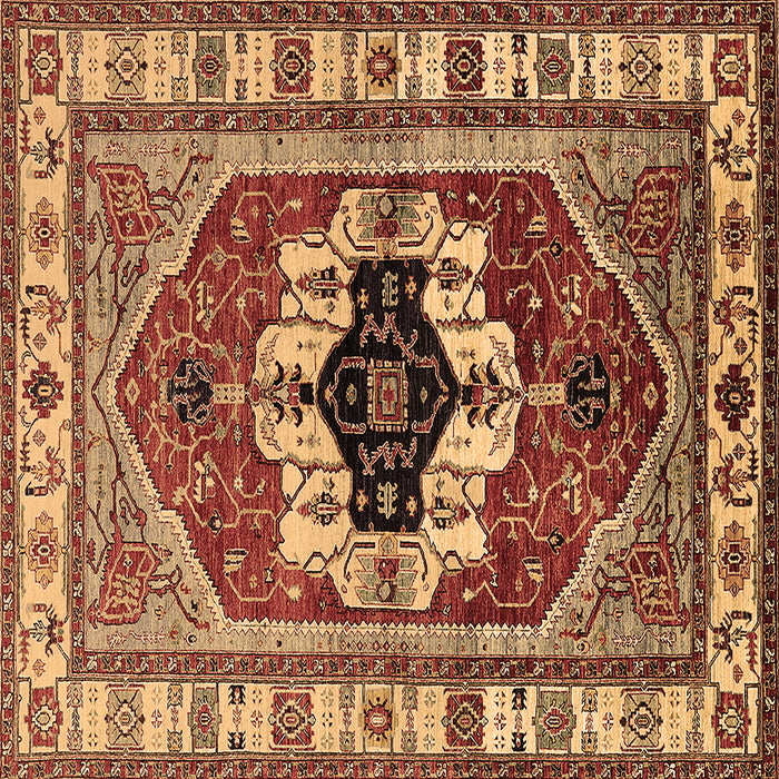 Square Persian Brown Traditional Rug, urb2372brn