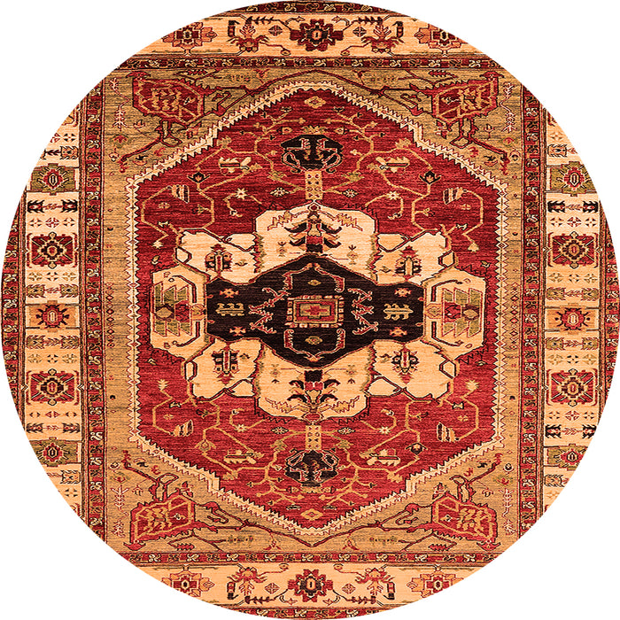 Round Persian Orange Traditional Rug, urb2372org