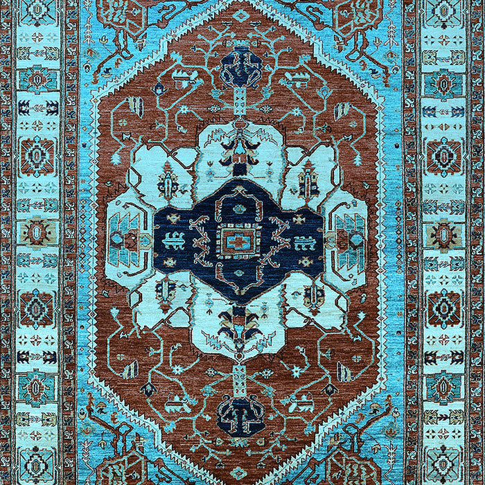 Machine Washable Persian Light Blue Traditional Rug, wshurb2372lblu