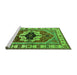 Sideview of Machine Washable Persian Green Traditional Area Rugs, wshurb2372grn