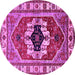 Round Persian Pink Traditional Rug, urb2372pnk