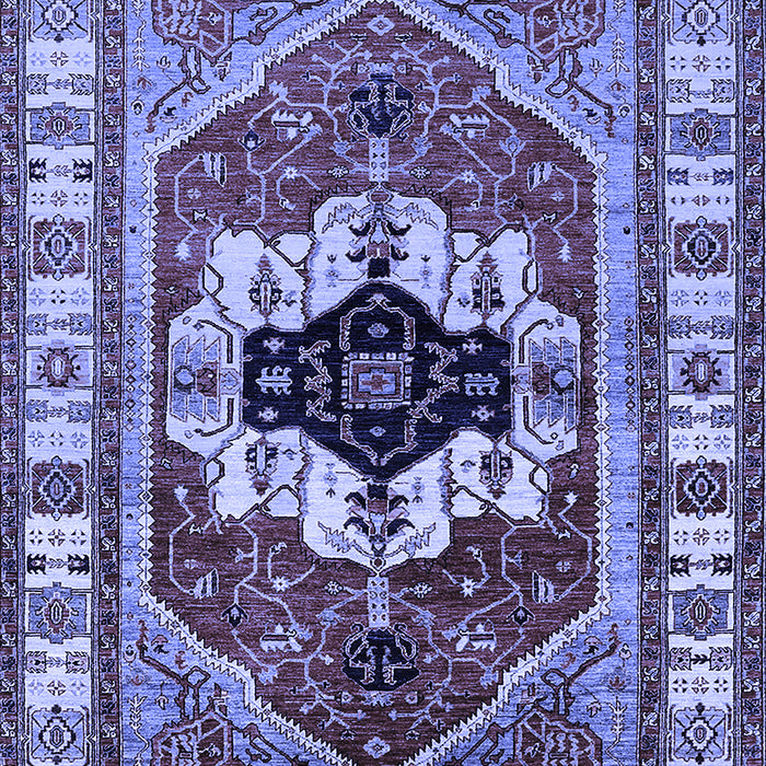 Machine Washable Persian Blue Traditional Rug, wshurb2372blu