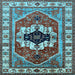 Square Machine Washable Persian Light Blue Traditional Rug, wshurb2372lblu