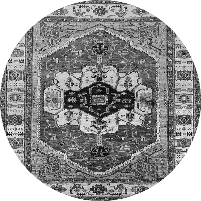 Round Persian Gray Traditional Rug, urb2372gry