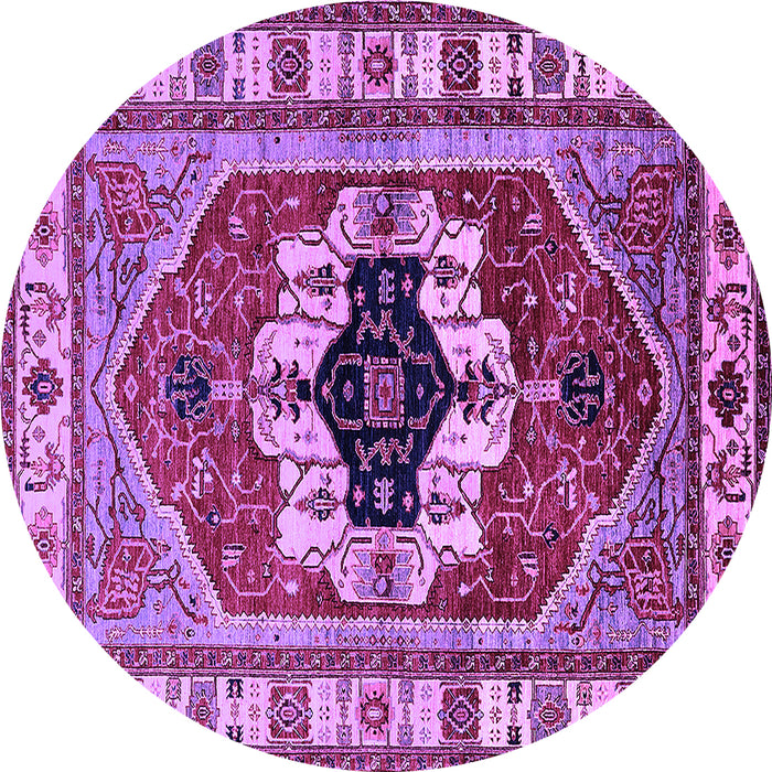 Round Persian Purple Traditional Rug, urb2372pur