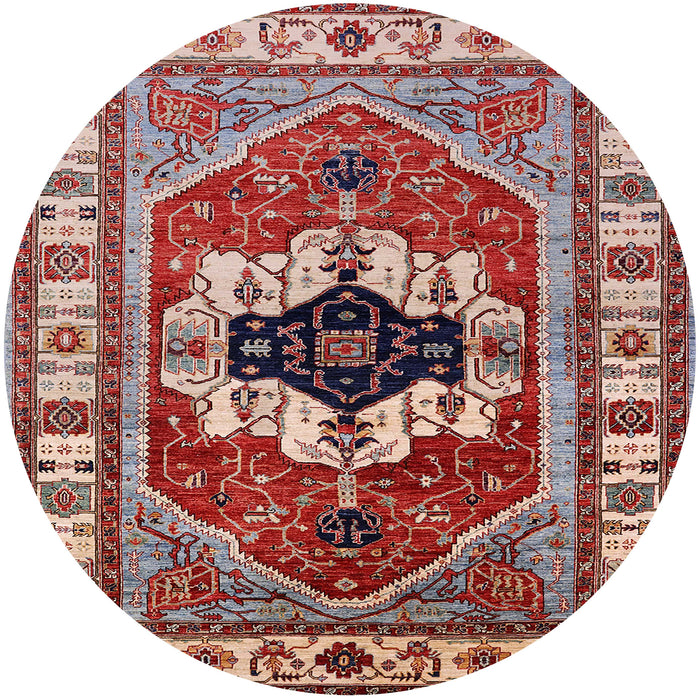 Round Mid-Century Modern Red Persian Rug, urb2372