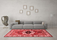 Machine Washable Persian Red Traditional Rug, wshurb2372red